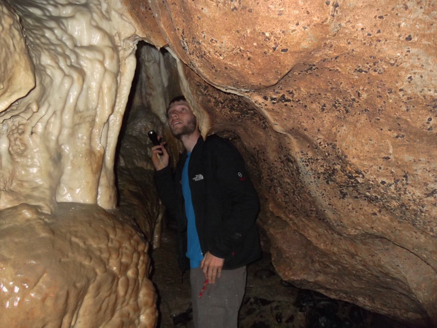 Lifelong Vagabonds exploring the glowworms in Clifden Cave