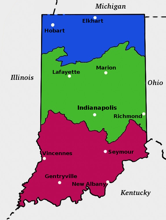map of free things to do in Indiana, USA